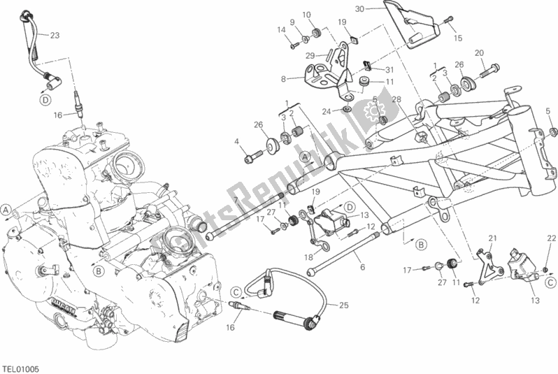 Todas as partes de Quadro, Armação do Ducati Multistrada 950 Brasil 2019